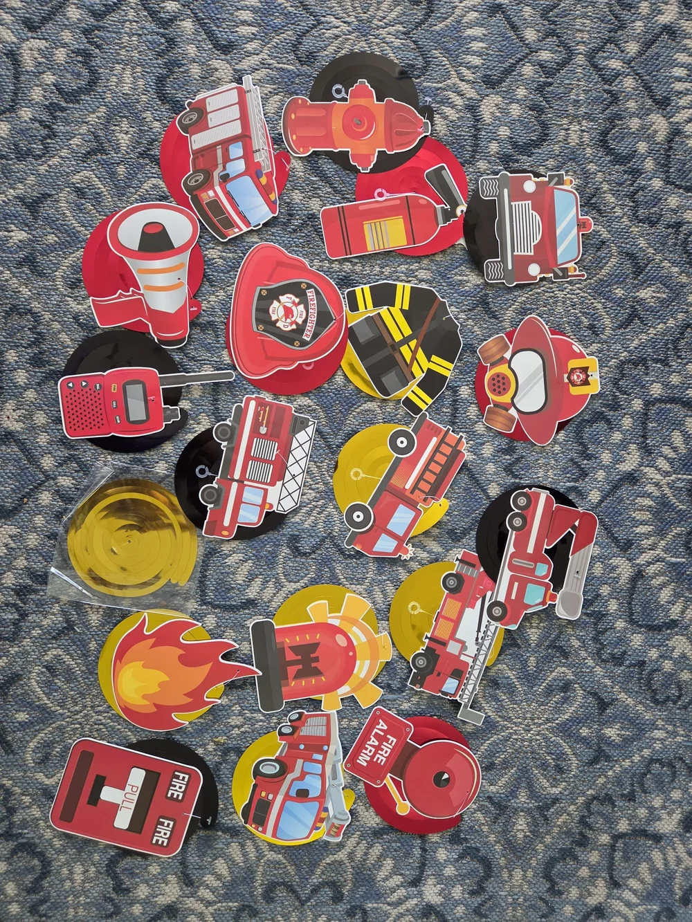 Fire Rescue Sticker Pack for Kids - Red & Yellow